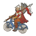 Magnes husarz na rowerze - kolorowy upominek z Polski