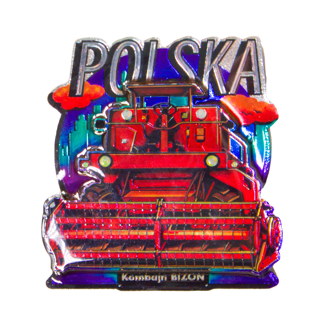 Magnes MDF Kombajn Bizon Polska pamiątka z napisem