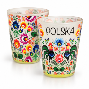 Zestaw kieliszków folk Polska, szroniony