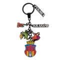 Brelok Kraków herb metalowy z symbolami Polski i Krakowa