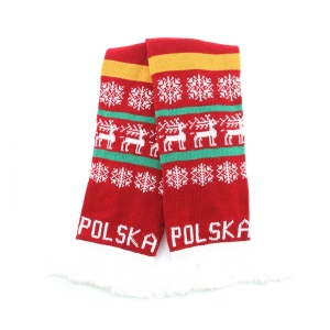 Szalik zimowy czerwono-biały POLSKA 