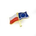 przypinka flaga Polska Unia Europejska pozłacana