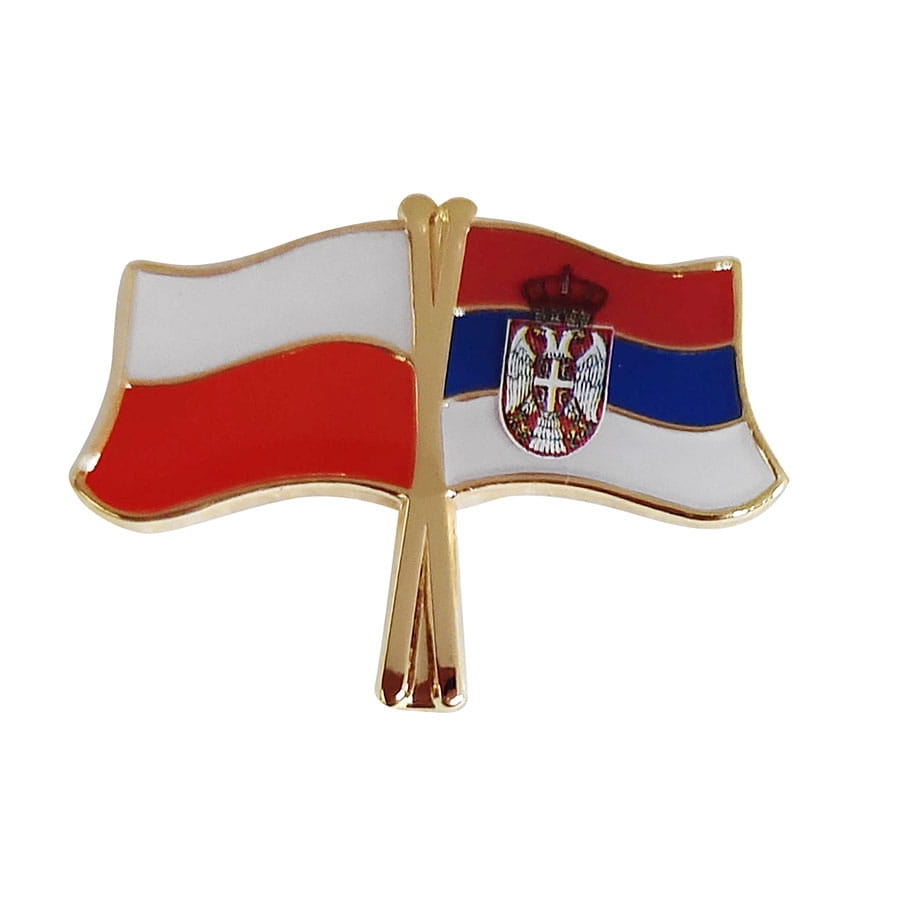 przypinka flaga Polski Serbia - pin z flagami przyjaźni polsko-serbskiej