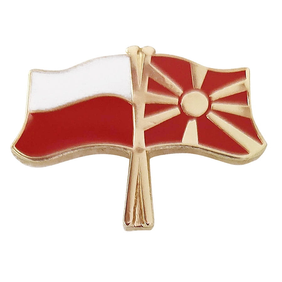 przypinka flaga Polski Macedonia emaliowana odznaka przyjaźni