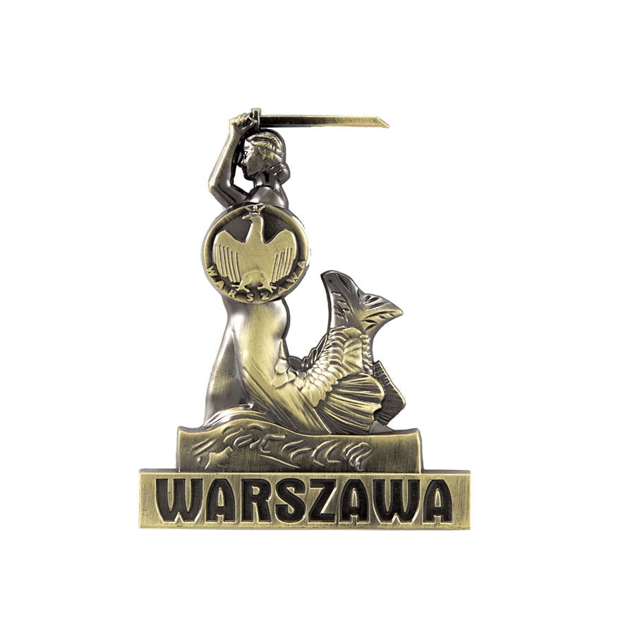 magnes na lodówkę Syrenka Warszawska metalowy pamiątka z Warszawy