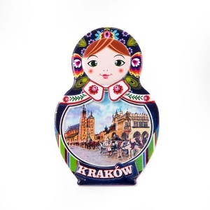 Kraków fridge magnet – Matryoshka relief with St Mary's Church