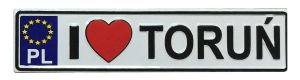 Magnes metalowy tablica rejestracyjna  Toruń