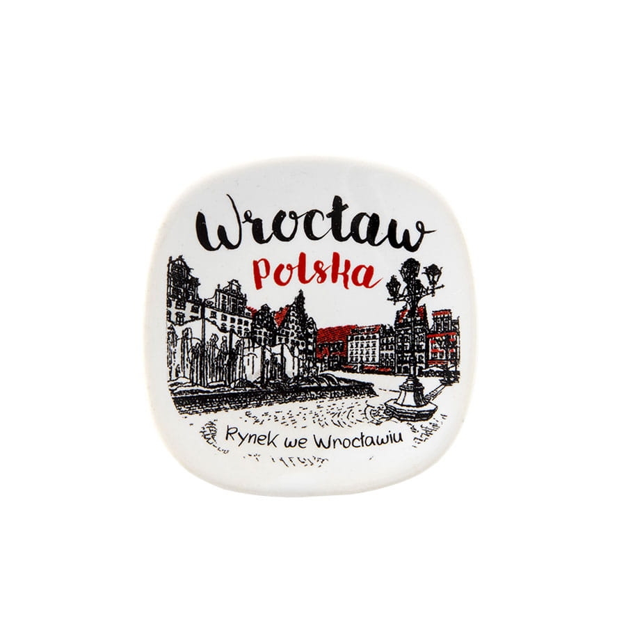 magnes na lodówkę Wrocław Rynek ceramiczny oldbook pamiątka z Polski