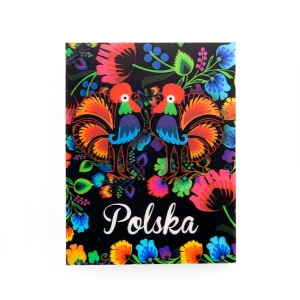 Polska folk roosters 3D magnetic notepad – dark