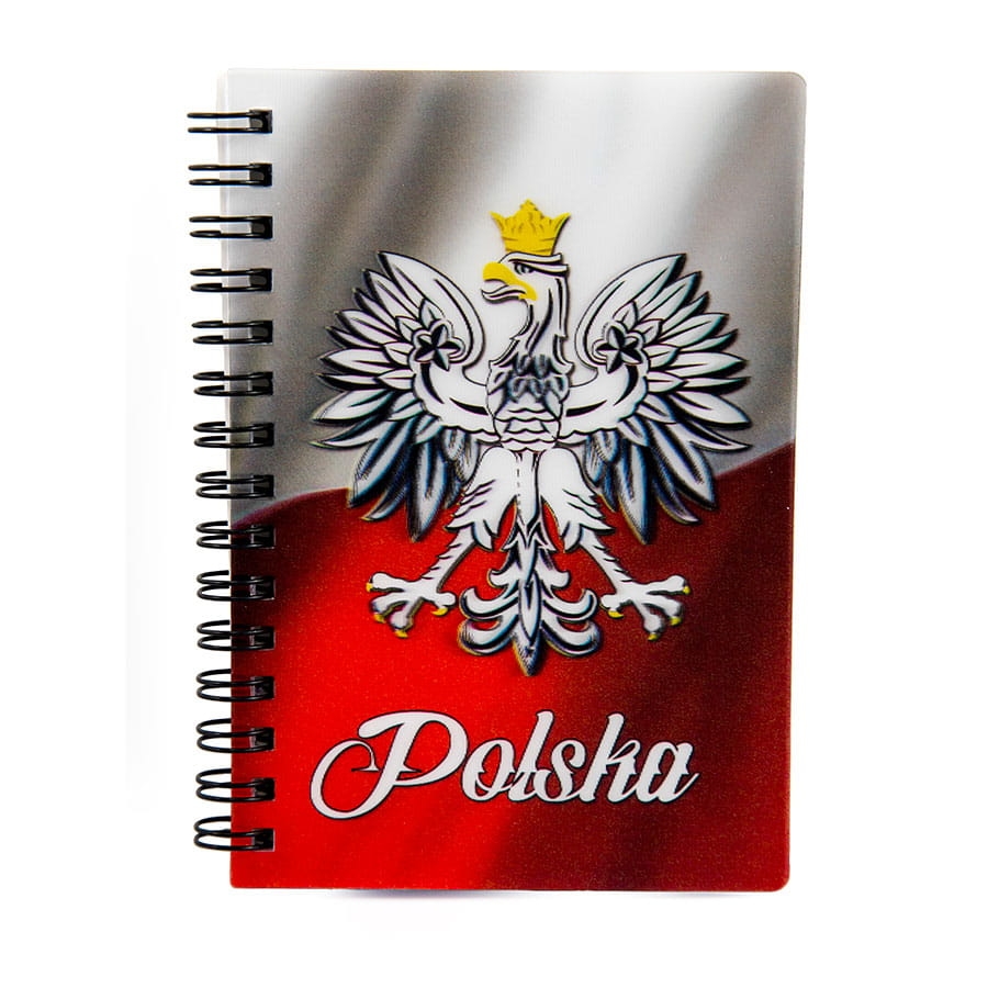 Notatnik 3D Polska Flaga z godłem Polski spiralny