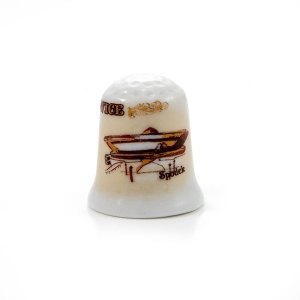 Naparstek ceramiczny Katowice Spodek/Herb sepia