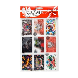 Zestaw naklejek 3D w kształcie znaczków - Polska