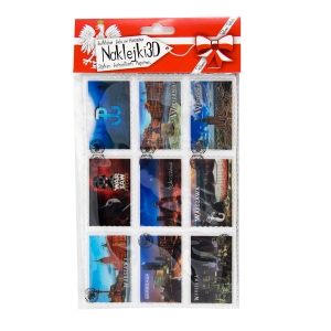 Zestaw naklejek 3D w kształcie znaczków - Warszawa