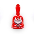 dzwonek czerwony ceramiczny godło polska poland 130mm