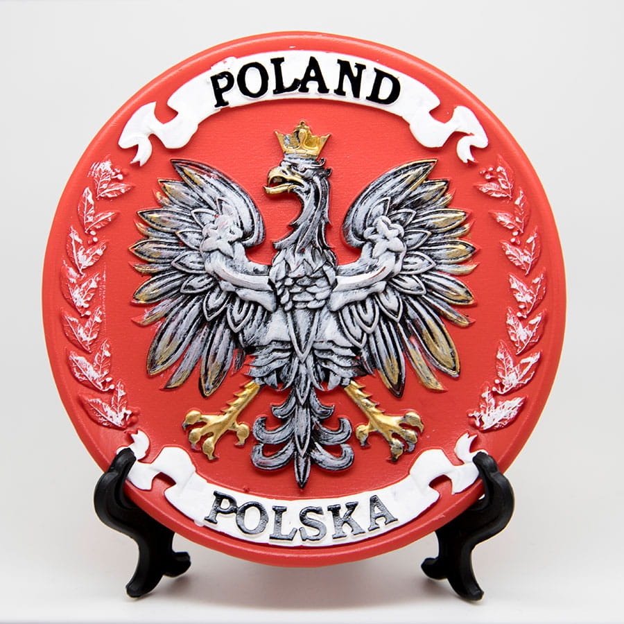 talerzyk dekoracyjny pamiątkowy Polska mały z orłem biały czerwony