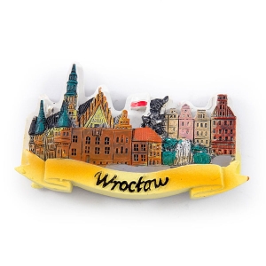 Hand-painted Wrocław Fridge Magnet – Metal 80 x 50 mm