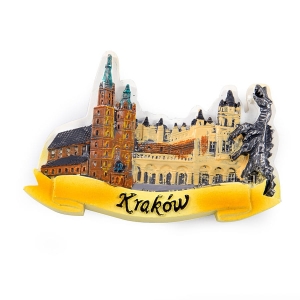 Hand-painted Kraków Fridge Magnet – Metal 85 x 60 mm