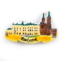 Magnes na lodówkę malowany panorama Białystok pamiątka z miasta