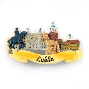 Hand-painted Lublin Fridge Magnet – Metal 85 x 50 mm