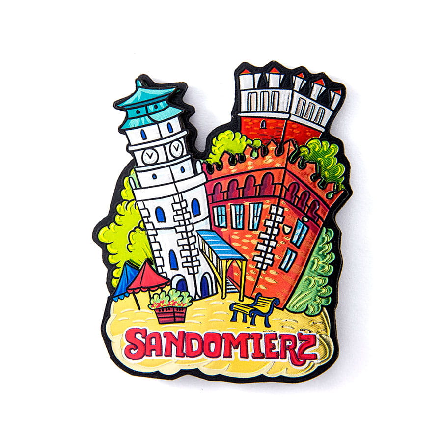 magnes na lodówkę Sandomierz metalizowany MDF pamiątka