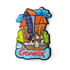 Fridge magnet Gdańsk Crane – metallic MDF