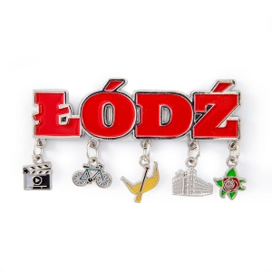 Magnes metalowy z zawieszkami Łódź