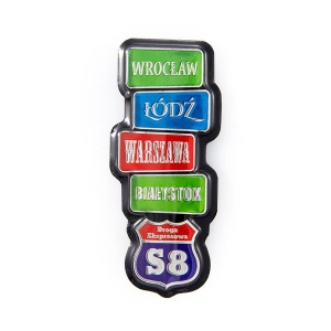 Fridge magnet – S8 expressway road sign – metallic MDF