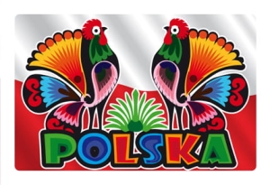 Magnes z efektem 3D Polska - koguty