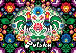 Pocztówka 3D Polska folk łowicki