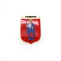 przypinka herb Zamość emalia czerwona tarcza