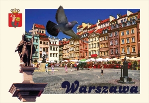 Pocztówka 3D Warszawa stary rynek