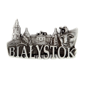 Magnes na lodówkę – panorama Białystok, metalowy