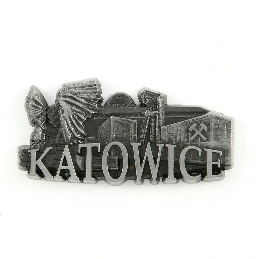 Magnes na lodówkę panorama Katowice metalowy pamiątka
