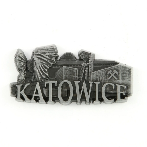 Magnes na lodówkę – panorama Katowice, metalowy