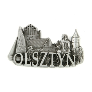 Magnes na lodówkę – panorama Olsztyn, metalowy