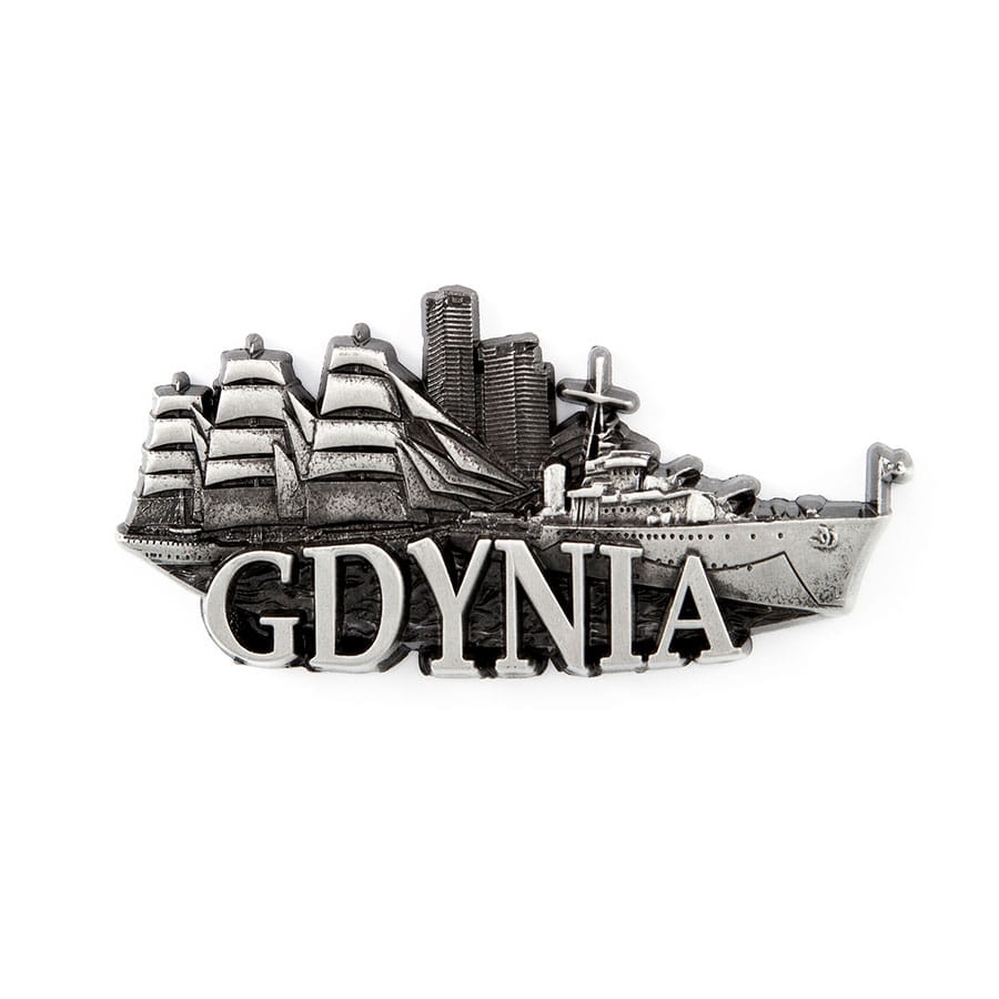 magnes na lodówkę panorama Gdynia metalowy pamiątka