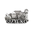 Magnes metalowy panorama Giżycko na lodówkę pamiątka