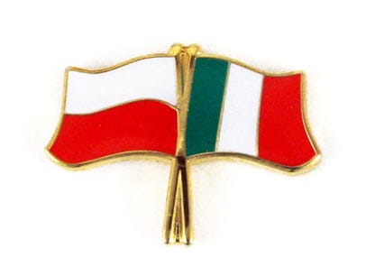 Flaga Polski Włochy przypinka pin odznaka dwustronna