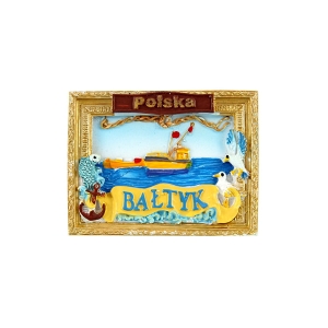 Magnes obraz złota rama  Bałtyk