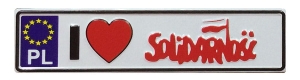 Magnes metalowy tablica rejestracyjna Solidarność