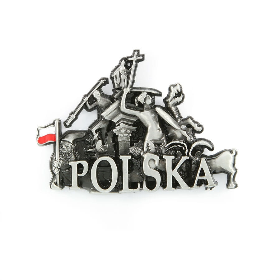magnes na lodówkę panorama Polska pomniki metalowy