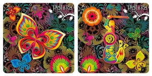 Podkładki korkowe Polska folk zestaw 2 szt. Warszawa