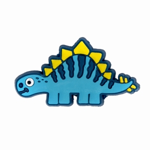 Dinozaur niebieski z grzbietem przypinka do crocs