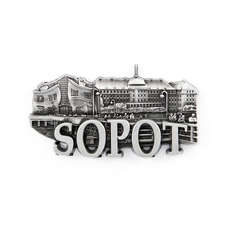 magnes na lodówkę panorama Sopot metalowy pamiątka