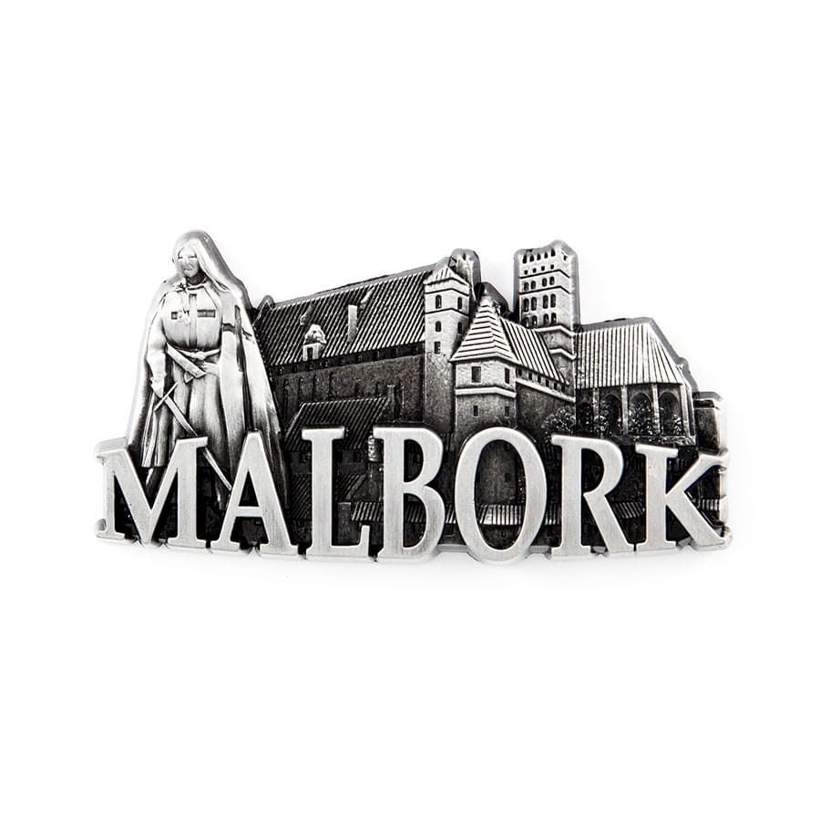 magnes na lodówkę metalowy panorama Malbork pamiątka