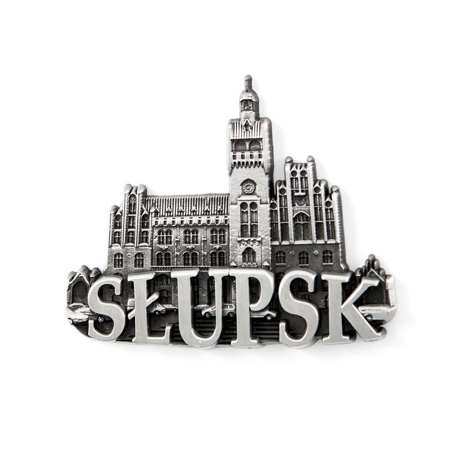 magnes na lodówkę panorama Słupsk metalowy pamiątka