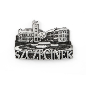 Magnes na lodówkę – panorama Szczecinek, metalowy