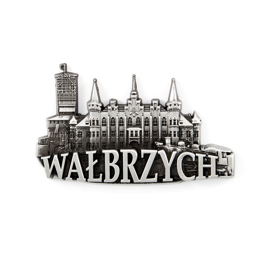 magnes na lodówkę panorama Wałbrzych metalowy pamiątka