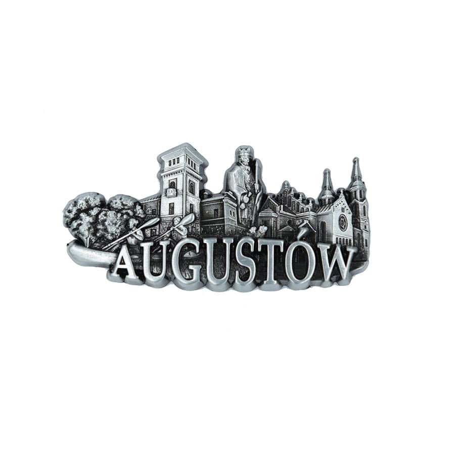 magnes na lodówkę Augustów panorama metalowy pamiątka