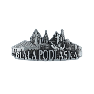 Magnes na lodówkę – panorama Biała Podlaska, metalowy